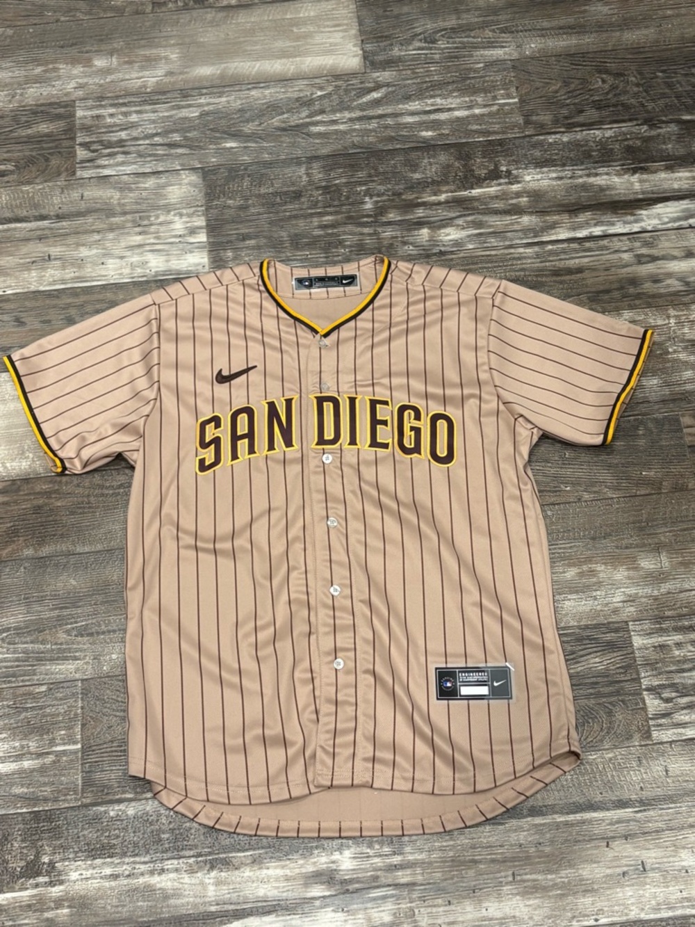 Manny machado (sz below) tan pinstripe San Diego padres baseball jersey